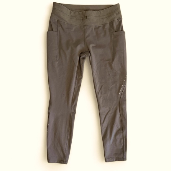 Baleaf Fleece Lined Leggings Brown Tan with Pockets Large L EUC - Picture 1 of 4